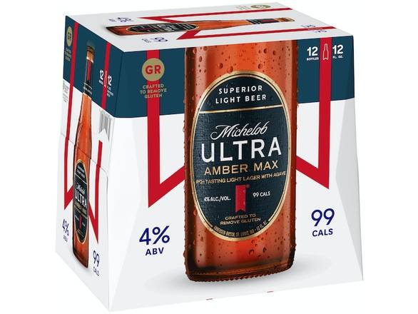 Order Michelob Ultra Amber Max - 12x 12oz Bottles food online from Bear Creek Spirits & Wine store, Colleyville on bringmethat.com