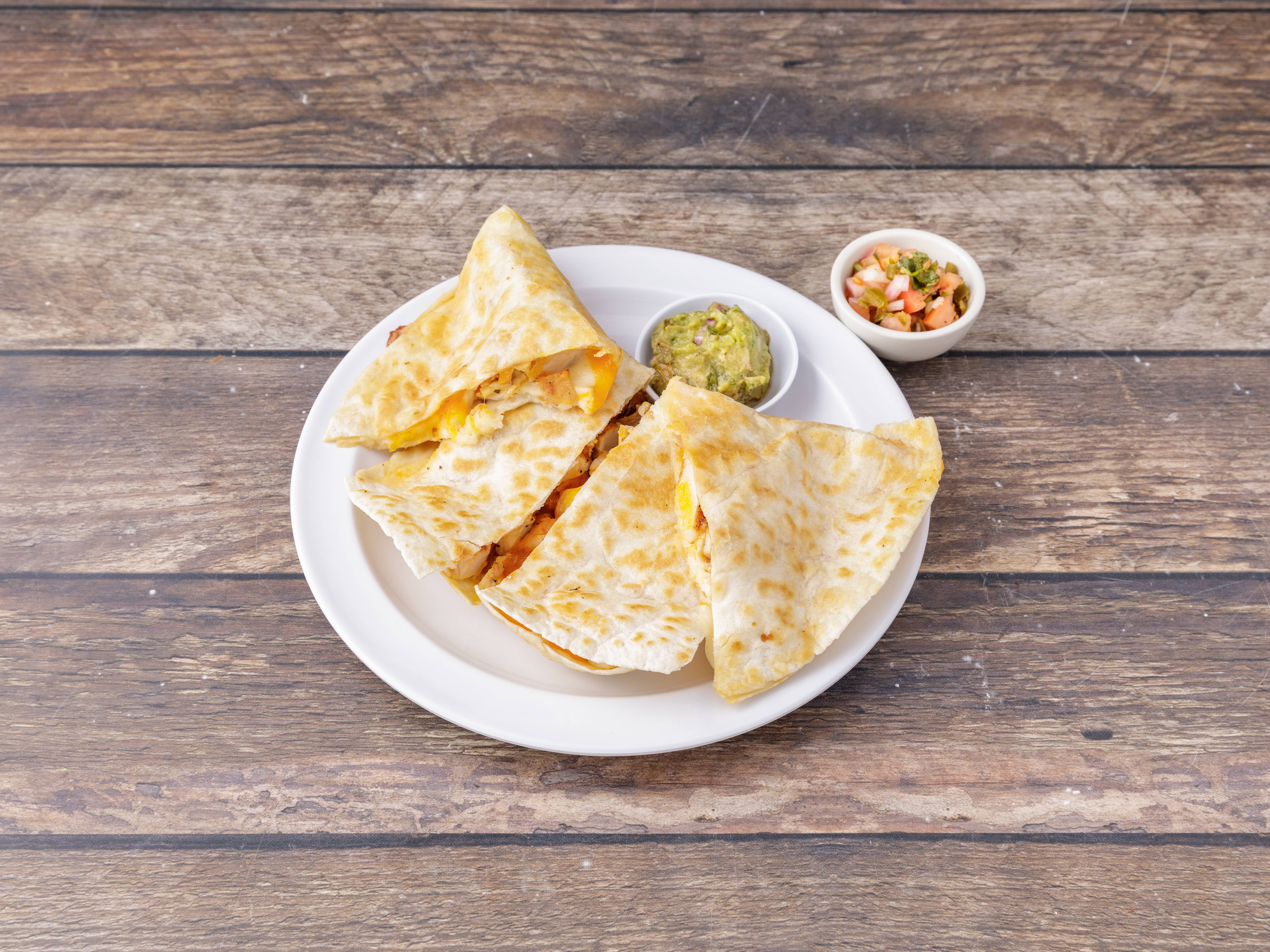 Order Quesadilla with Chicken food online from Mark Twain Diner Restaurant store, Union on bringmethat.com