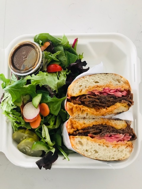 Order BBQ Brisket Panini Combo food online from Spring St Cafe store, Los Angeles on bringmethat.com