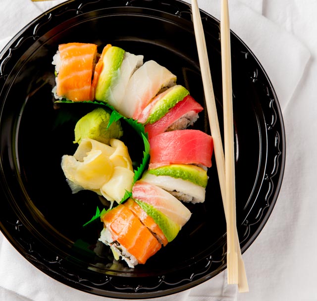 Order Rainbow Roll food online from Fusion Asian Kitchen store, Hurst on bringmethat.com