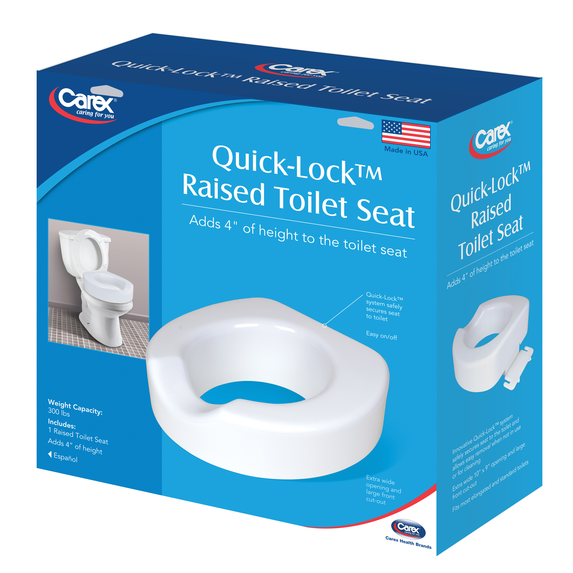 Order Carex Quick-Lock Raised Toilet Seat food online from Rite Aid store, Antelope on bringmethat.com