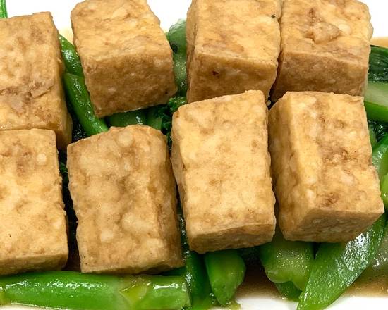 Order Stir-Fried Chinese Broccoli with Tofu food online from Cafe Khao Neow store, Wasilla on bringmethat.com