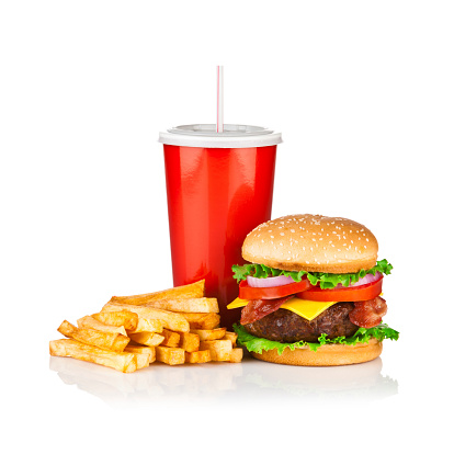 Order 1. Yummies Alert Burger with French Fries and fountain drinks Combo food online from Yummies store, Allen on bringmethat.com