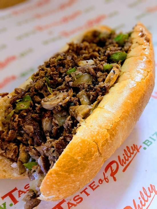 Order 8" Works Cheesesteak food online from Famous Philly Cheesesteak & Wings store, Denver on bringmethat.com