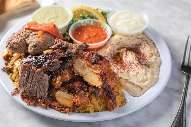 Order Meat Combonation Plate food online from Sultan's Market store, Chicago on bringmethat.com