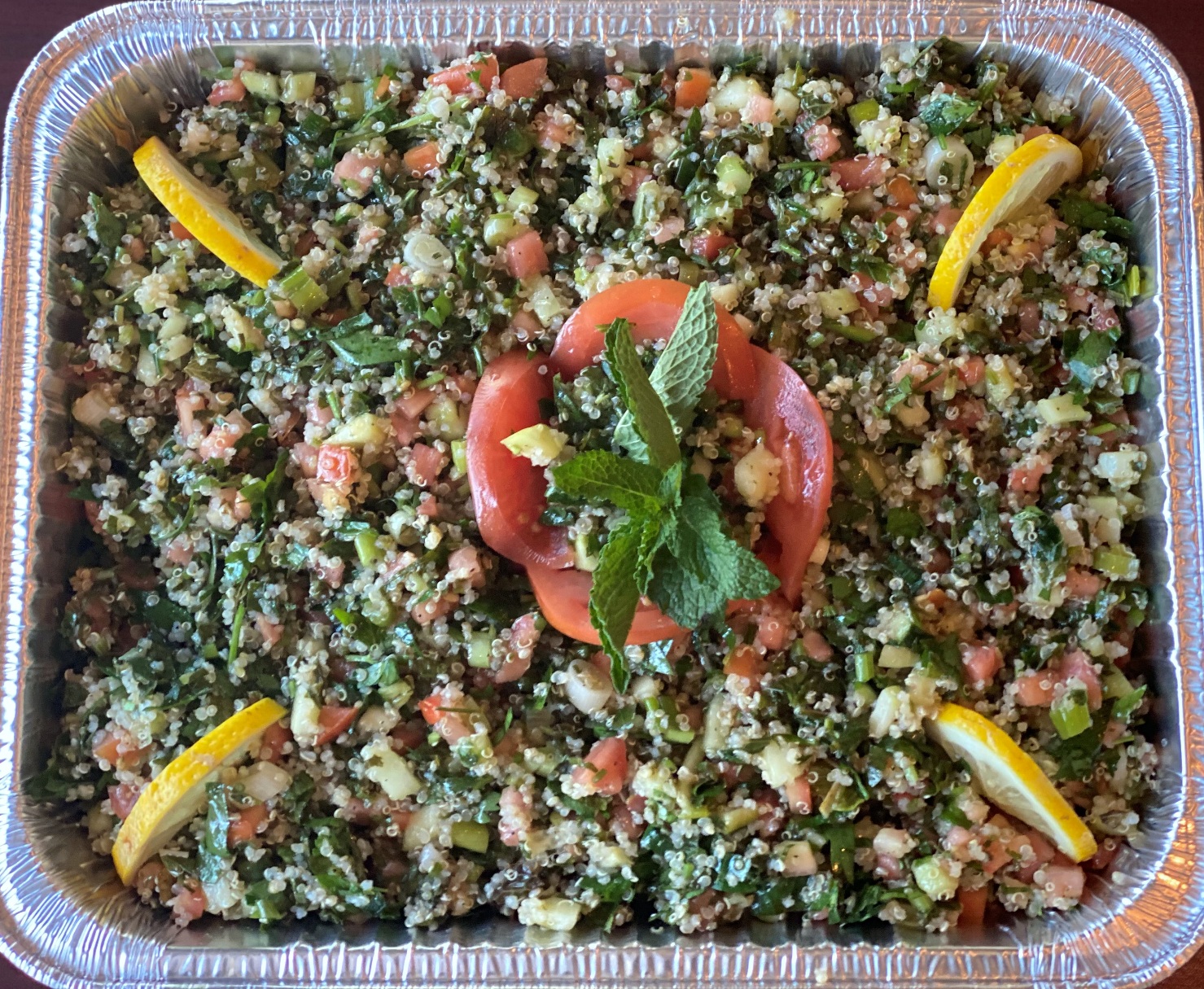 Order Quinoa Tabbouleh Salad food online from Gyro Gyro store, Hartsdale on bringmethat.com