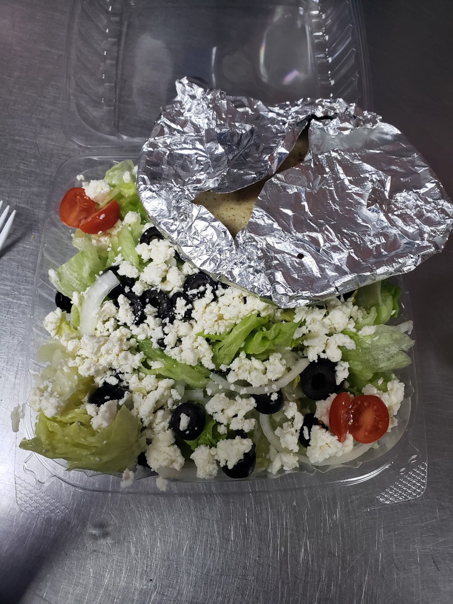 Order Greek Salad food online from Mm! Mm! Pizza store, Pittsburgh on bringmethat.com