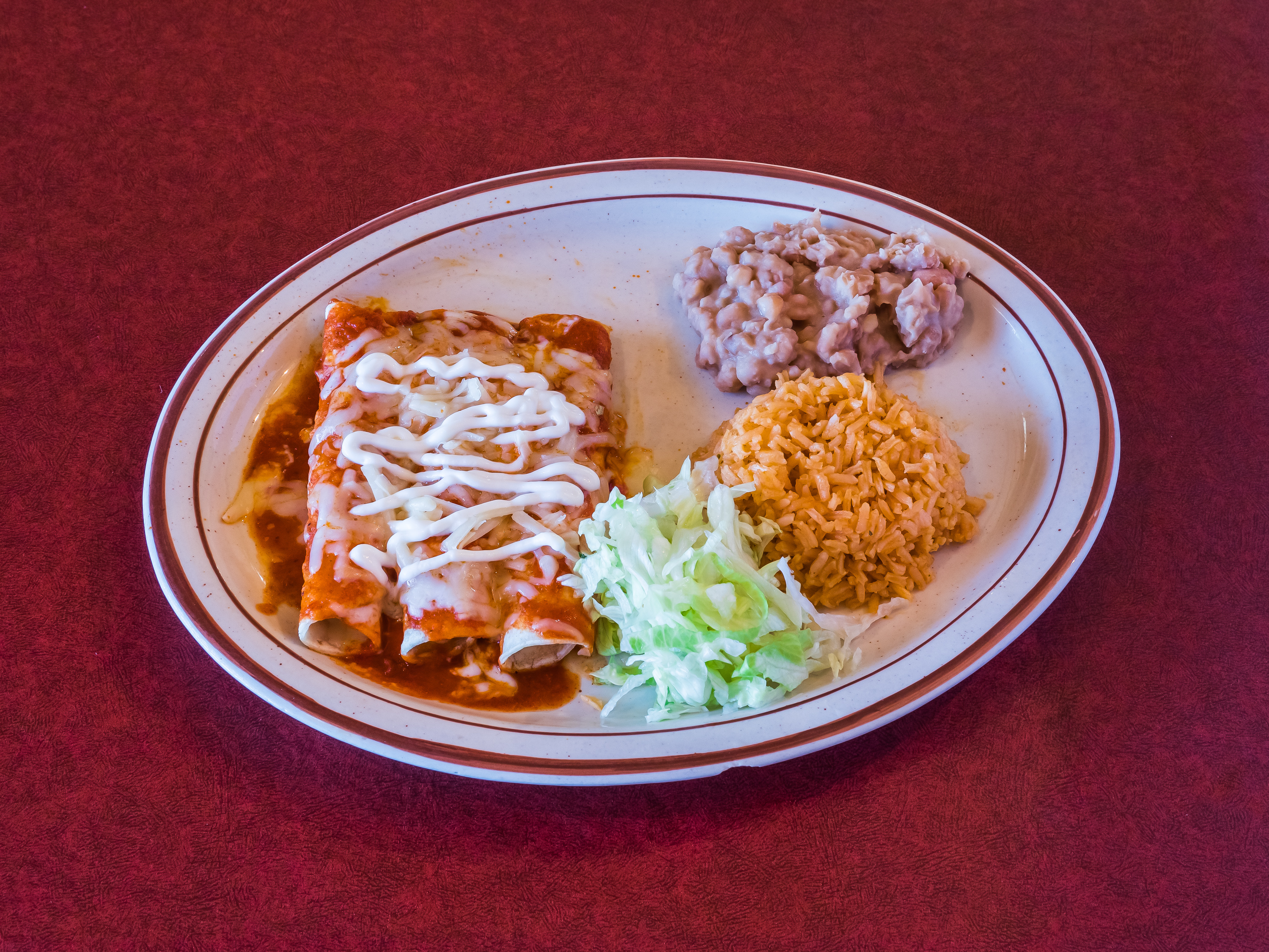 Order 3 Enchiladas  red or green  food online from Casa Del Taco store, Glendale on bringmethat.com