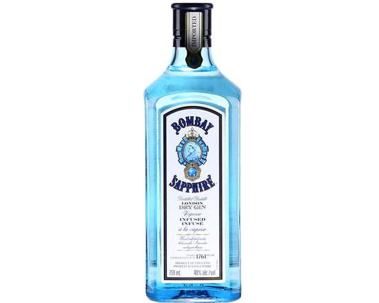 Order Bombay Sapphire, 750mL gin (47.0% ABV) food online from Ogden Wine & Spirit store, Naperville on bringmethat.com