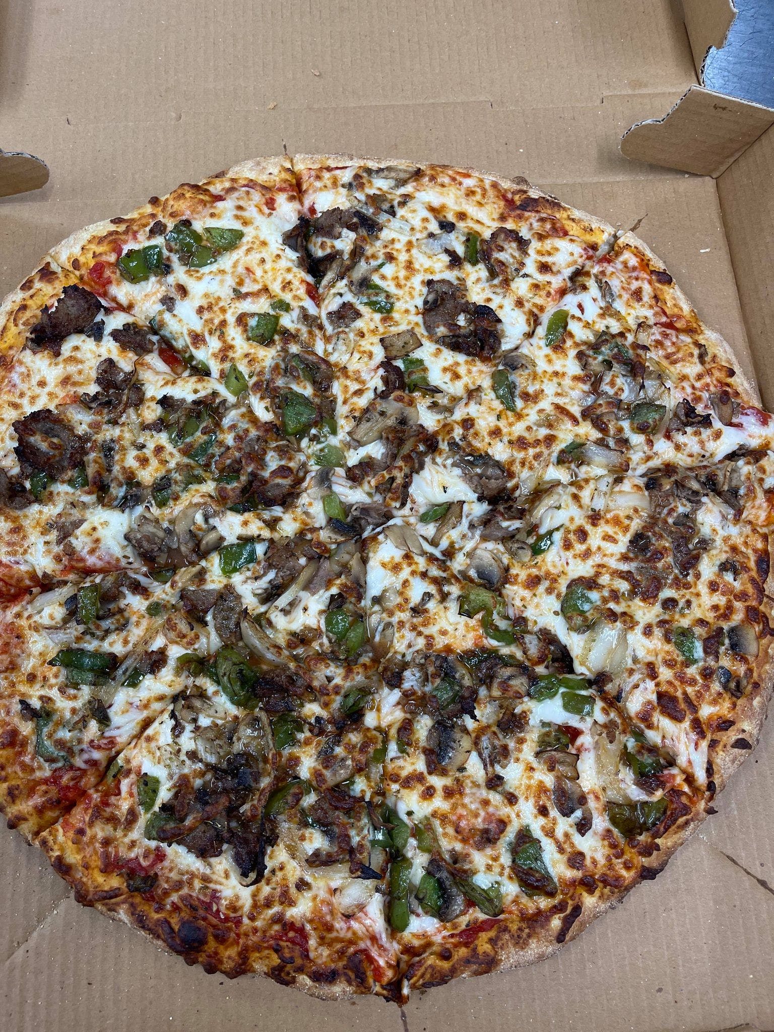 Order Philly Cheesesteak Pizza - Small 10" food online from Pizzeria Santa Lucia store, Jessup on bringmethat.com