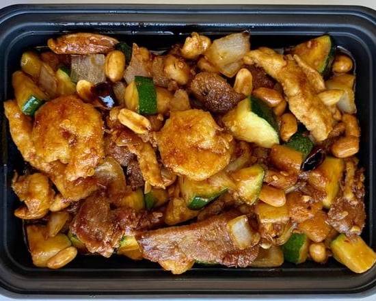 Order Kung Pao Triple food online from Little Chef Chinese Takeout @Aztec Food Hub store, San Diego on bringmethat.com