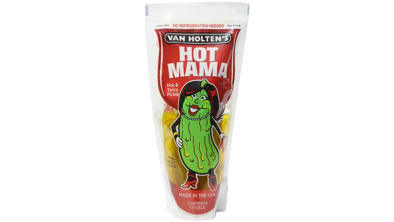 Order Van Holtens Hot Mama Pickle 13.2 Oz  13.2 oz food online from Valero Food Mart store, Murrayville on bringmethat.com