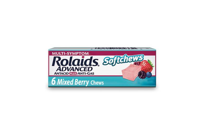 Order Rolaids Advanced Antacid Heartburn Relief Mixed Berry - 6 Count food online from Trumbull Mobil store, Trumbull on bringmethat.com