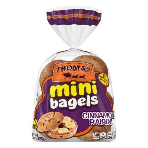 Order Thomas' · Cinnamon Raisin Mini Bagels (12 bagels) food online from Safeway store, Rehoboth Beach on bringmethat.com