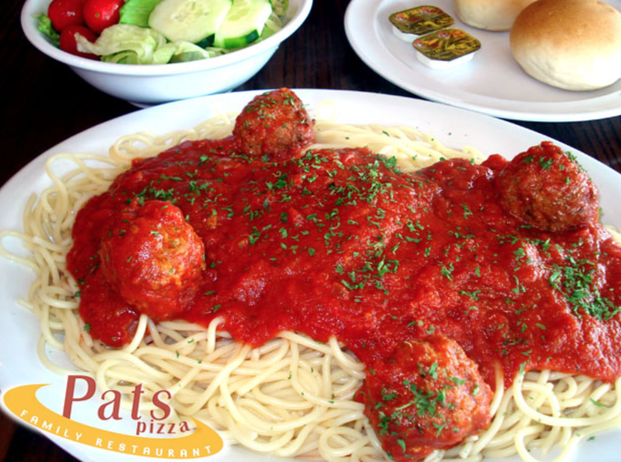 Order Spaghetti Dinner food online from Pat Pizza Family Restaurant store, Wilmington on bringmethat.com