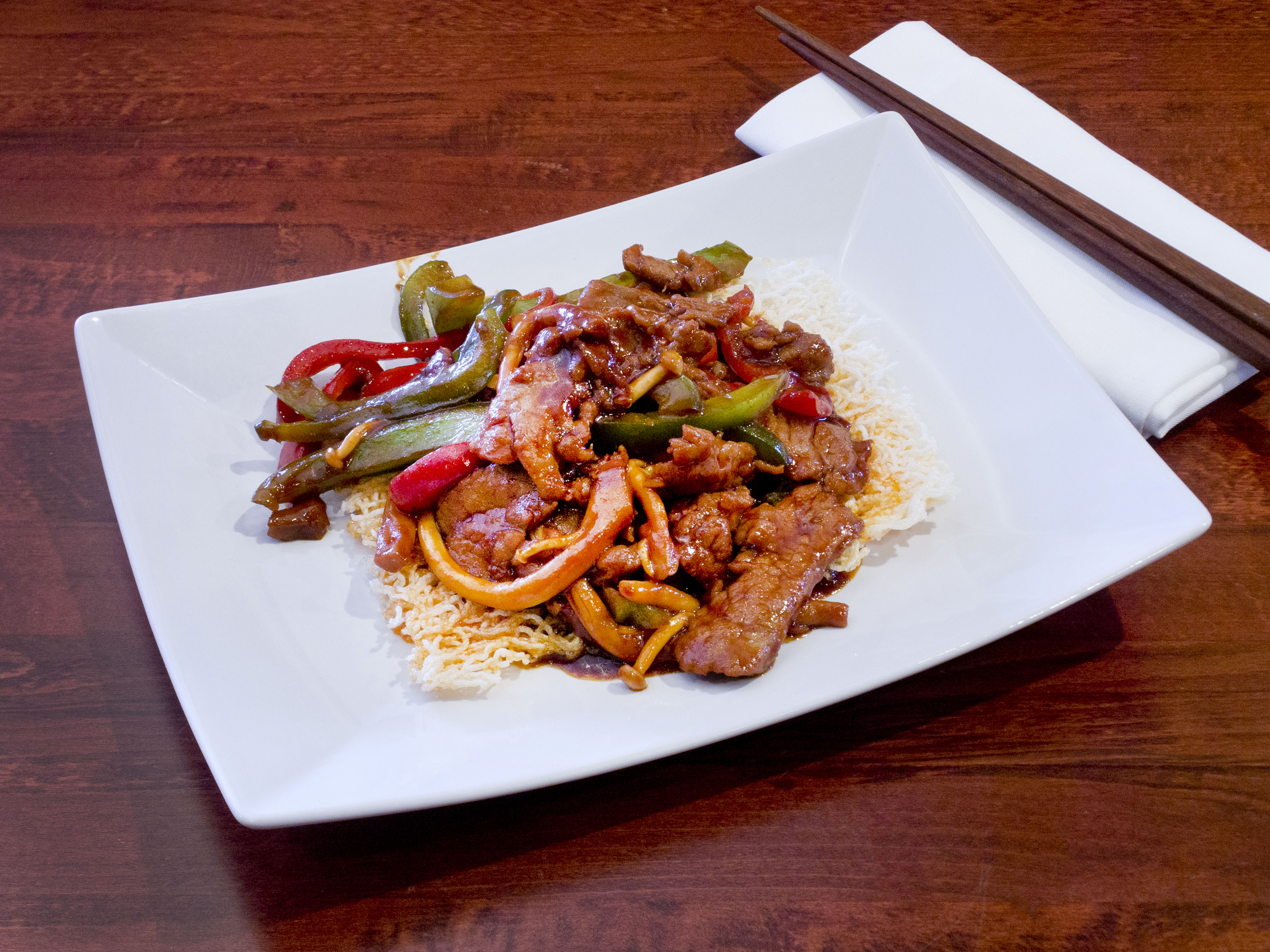 Order The Red Devil Beef Dinner food online from La Chine Chinese Cuisine store, Plano on bringmethat.com