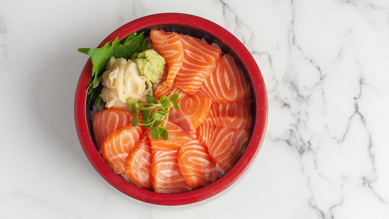Order Salmon Bowl food online from The Gokan by Musashi store, Seattle on bringmethat.com