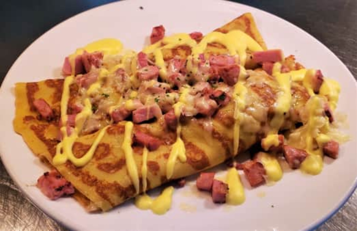 Order Griddled Ham & Cheese Crepe food online from Buttermilk store, Naperville on bringmethat.com