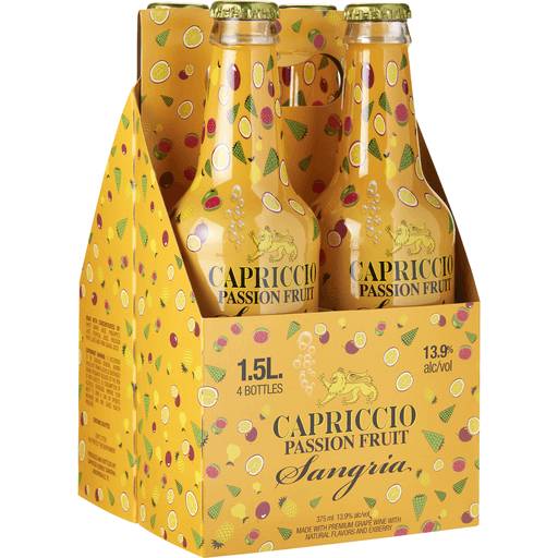 Order Capriccio Passion Fruit Sangria Bubbly 4 Pack (4PK 375 ML) 129590 food online from Bevmo! store, Chino on bringmethat.com