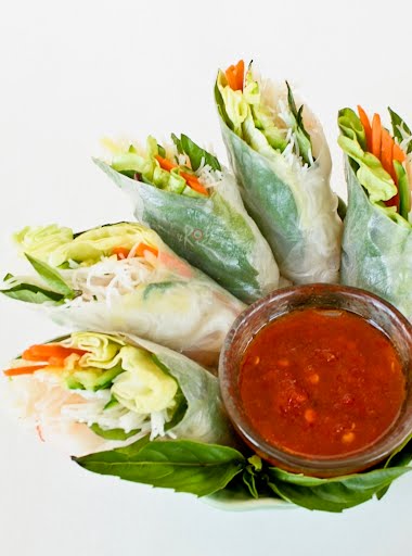 Order 03 A). Vegetarian Spring Rolls with Tofu (2) food online from Touhy Fruity store, Norridge on bringmethat.com