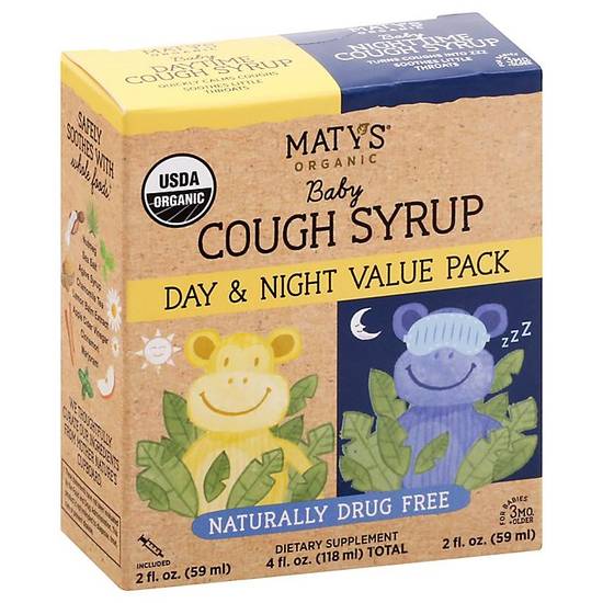Order Maty's® Organic Baby 4 fl. oz. Day & Night Cough Syrup Value Pack food online from Bed Bath & Beyond store, Lancaster on bringmethat.com