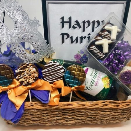 Order Large Custom Truffle Purim Gift Basket food online from Twisted Gourmet Chocolates store, Passaic on bringmethat.com