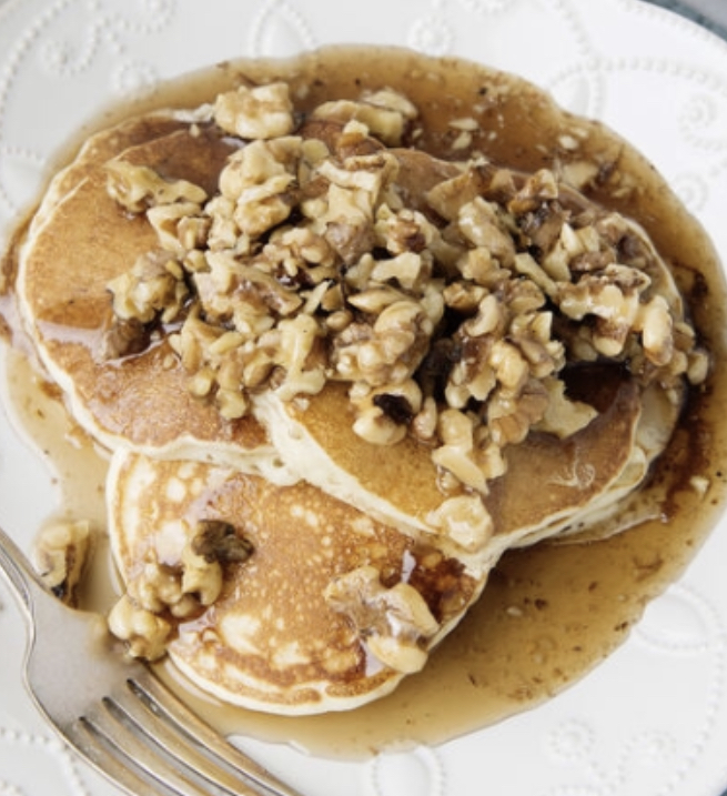 Order Pancakes with peanut butter and walnuts  food online from Taste Cafe & Grill store, Ozone Park on bringmethat.com