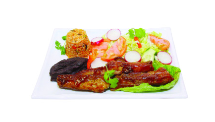 Order 33. Costillas de Cerdo BBQ food online from El Chapin 2 store, Trenton on bringmethat.com