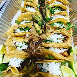 Order 20 Mix Taco Trays (Big) food online from Los Tacos & Desserts store, Chicago on bringmethat.com