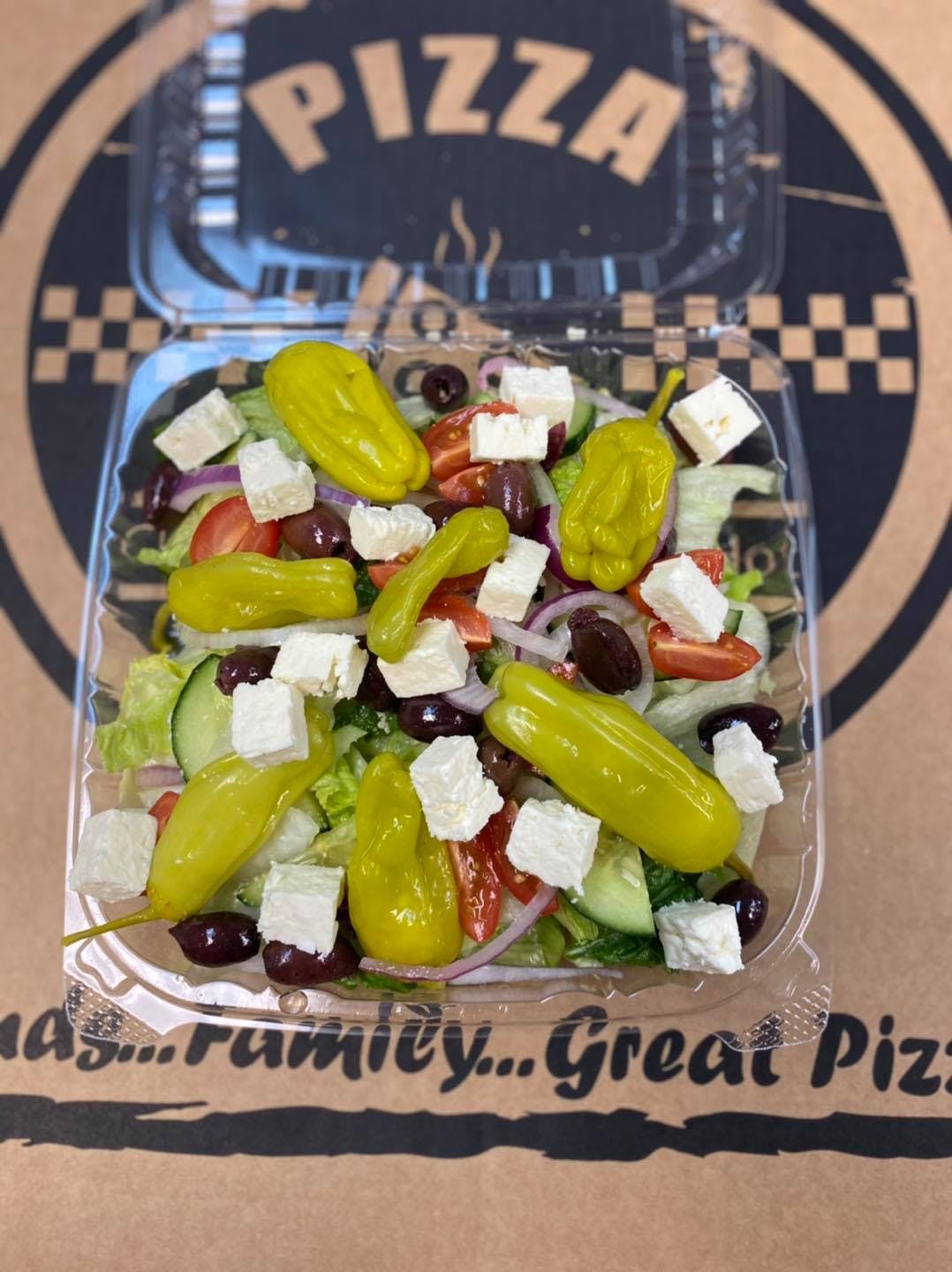Order Greek Salad - Small food online from Henriquez Pizza store, Denton on bringmethat.com