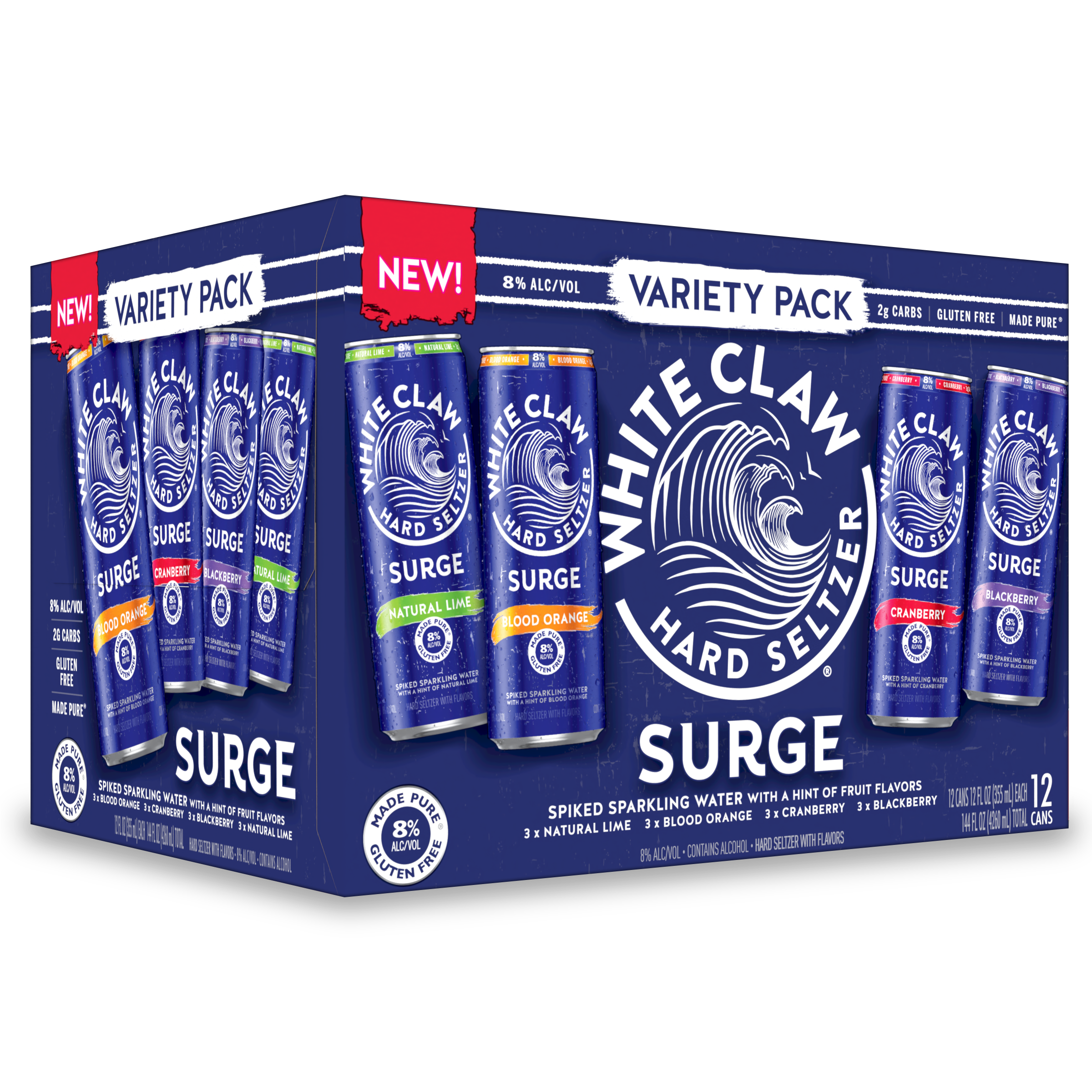 Order White Claw Surge Variety Pack 12 Pack food online from Extramile store, San Diego on bringmethat.com