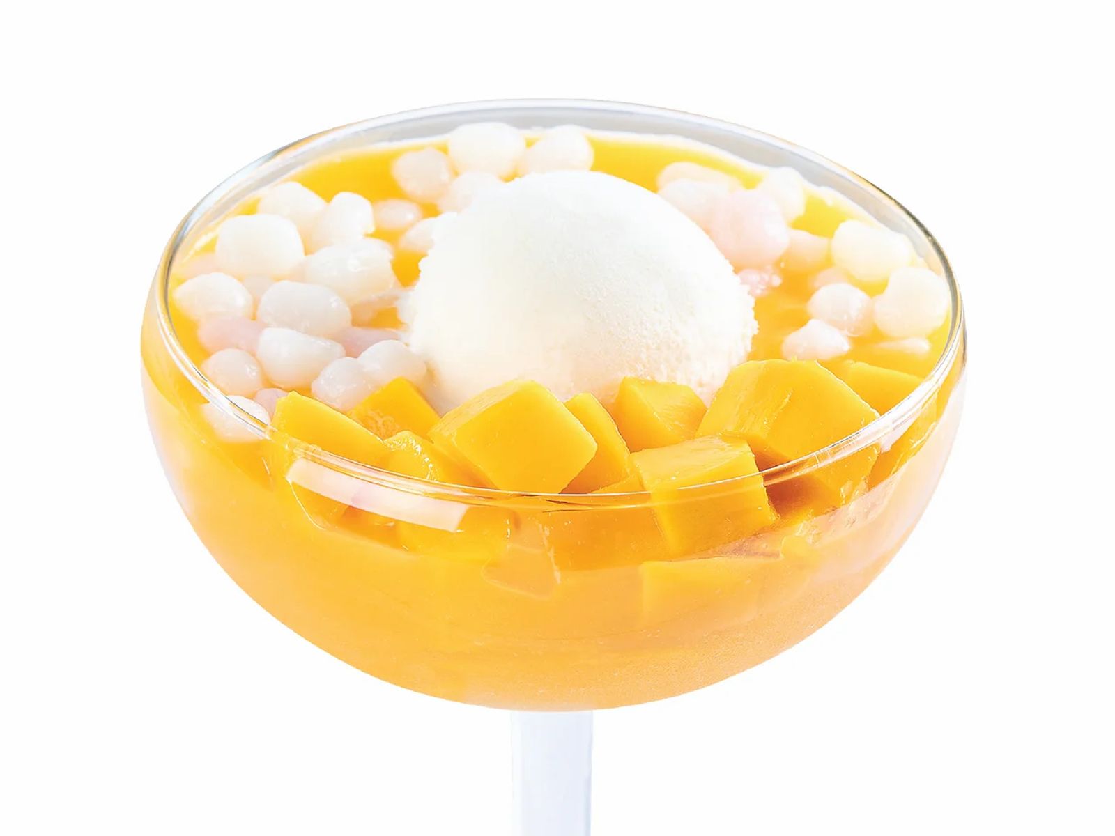 Order M10. Mango & Mini Glutinous Rice Balls With Vanilla Ice Cream - 雪山芒果小丸子 food online from Sweethoney Dessert store, Garden Grove on bringmethat.com