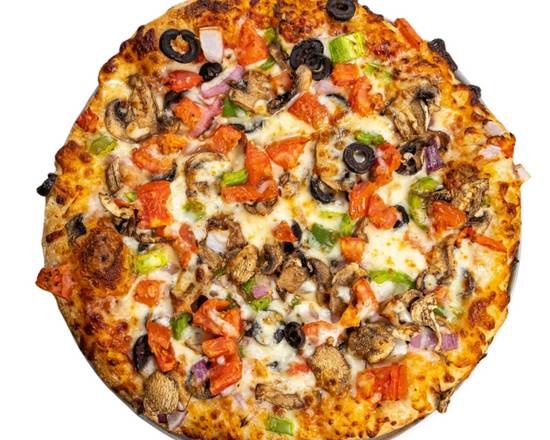 Order Veggie Lovers Pizza food online from Zio Al's store, Dallas on bringmethat.com