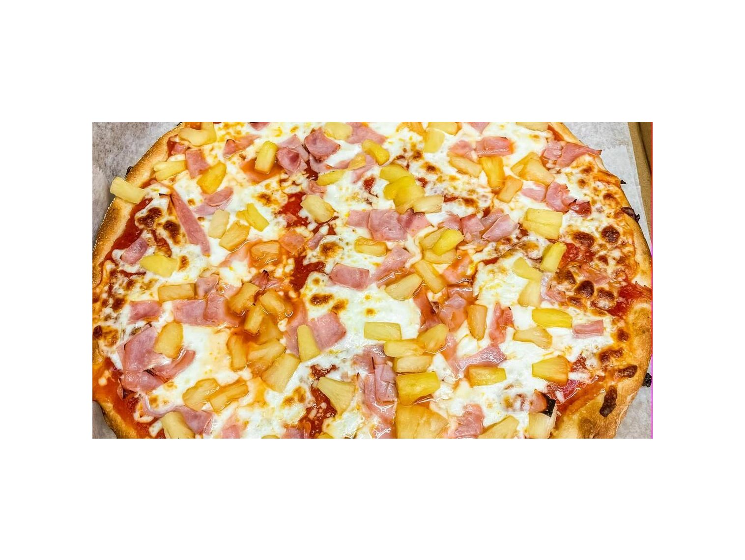 Order Round Hawaiian Pizza (Small) food online from Romano Pizzeria store, Essington on bringmethat.com