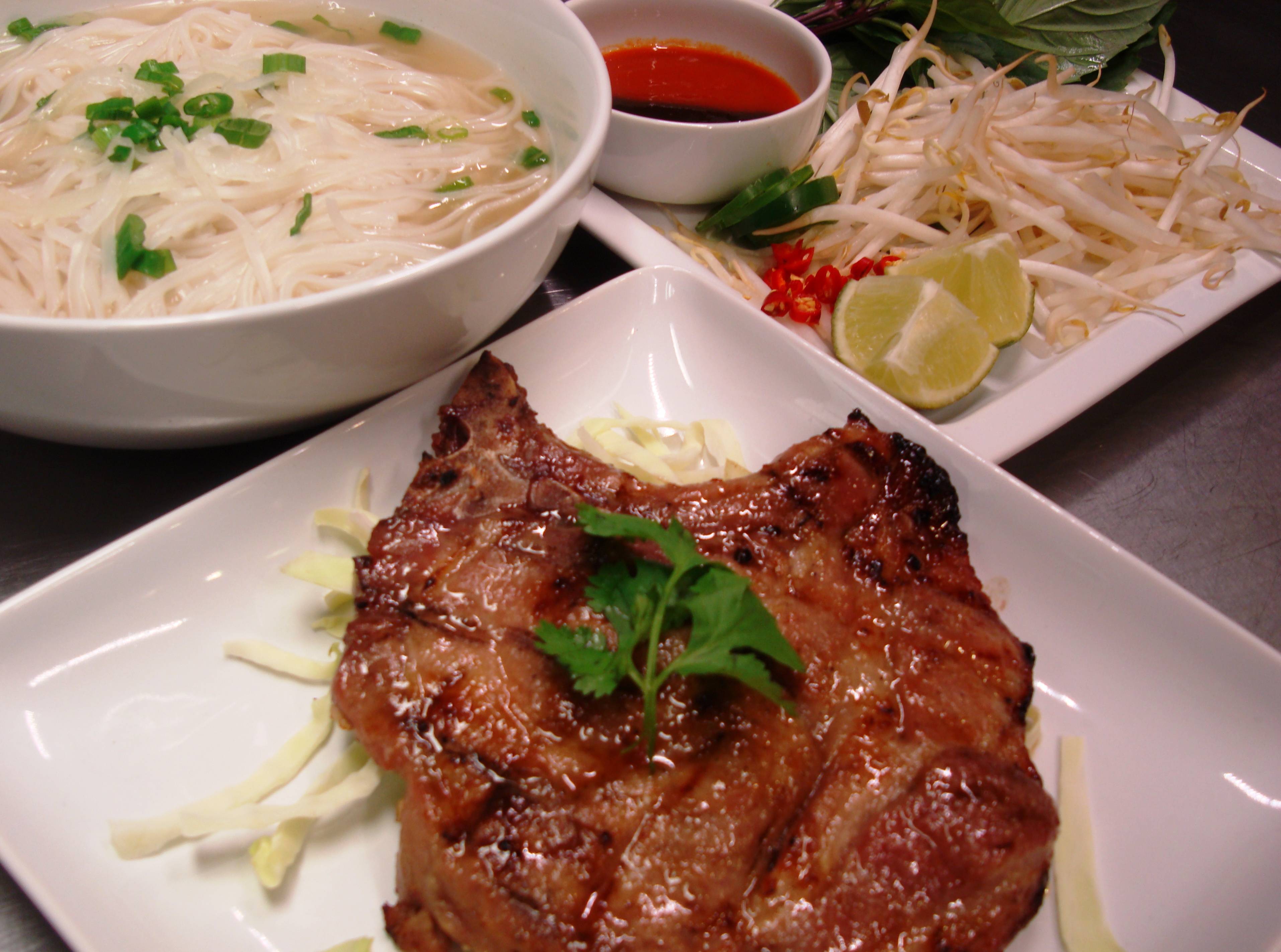 Order Pho with Grilled Pork Chop food online from Vietnamese Café store, Newark on bringmethat.com