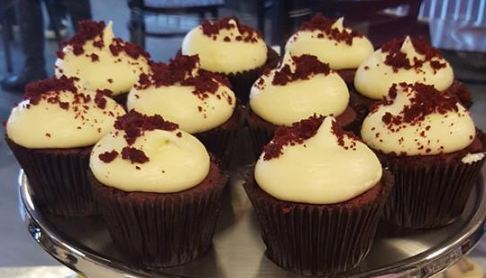 Order "Famous" Red Velvet Cupcake food online from Small Cakes Aurora store, aurora on bringmethat.com
