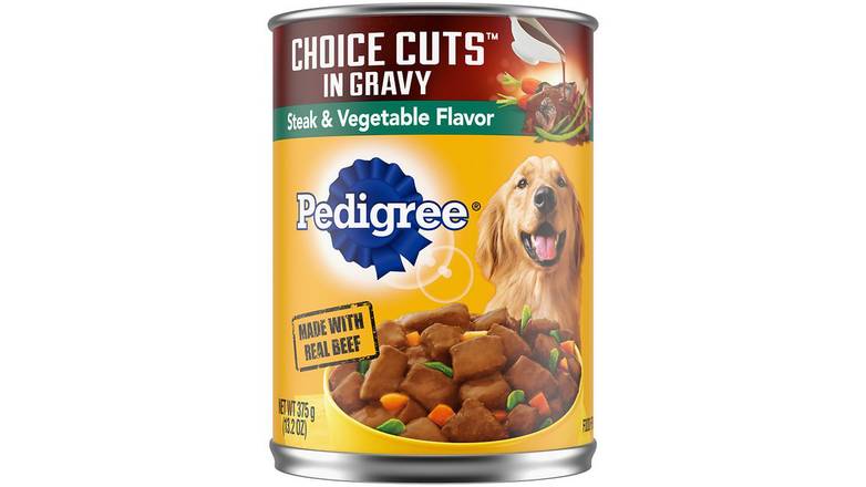 Order Pedigree Choice Cuts In Gravy Steak & Vegetable Canned Dog Food food online from Route 7 Food Mart store, Norwalk on bringmethat.com