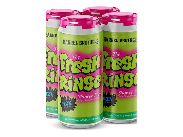 Order Barrel Brothers Fresh Rinse Lager - 4x 16oz Cans food online from Adam Liquor And Bottle Shop store, Redondo Beach on bringmethat.com