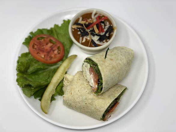Order Chicken Salad Wrap food online from Woodbridge Cafe store, Sachse on bringmethat.com
