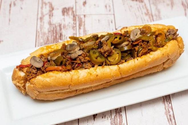 Order 22 Spicy California Cheesesteak Hoagie food online from Cheesesteak Grille store, Roseville on bringmethat.com