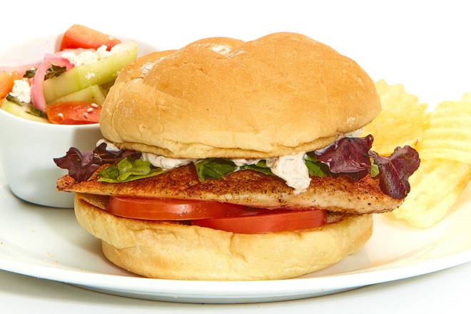 Order Grilled Tilapia Sandwich food online from Taziki Mediterranean Café store, Tulsa on bringmethat.com