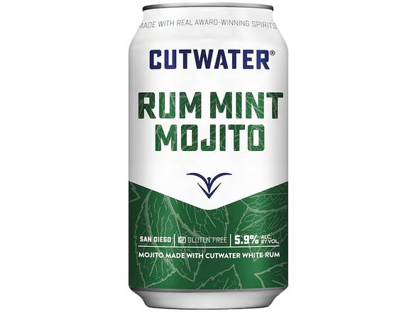 Order Cutwater Rum Mint Mojito - 4x 12oz Cans food online from Josh Wines & Liquors Inc store, New York on bringmethat.com