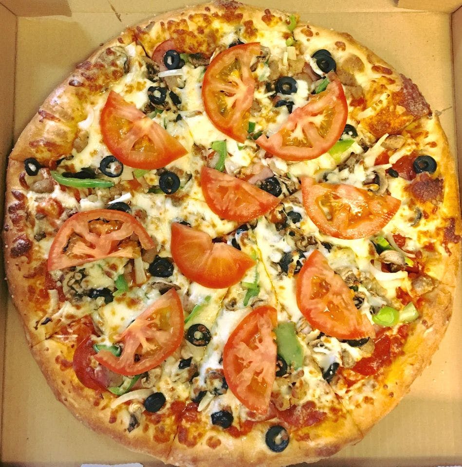 Order Mama Mia Pizza - Medium 12" food online from Napoli's Pizza store, Anchorage on bringmethat.com