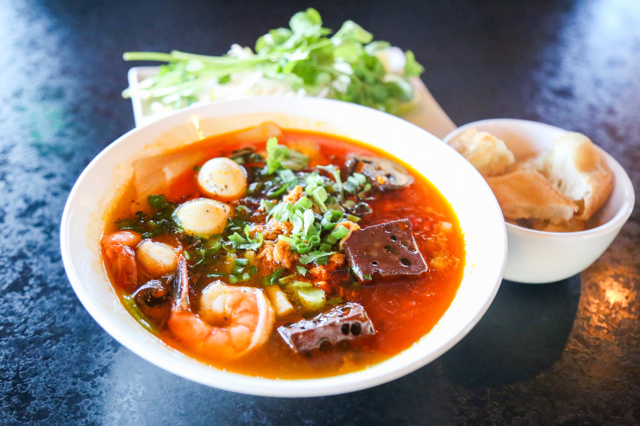 Order Crab & Shrimp Round Noodle Soup (Banh Canh Cua) food online from Now Pho store, Denver on bringmethat.com
