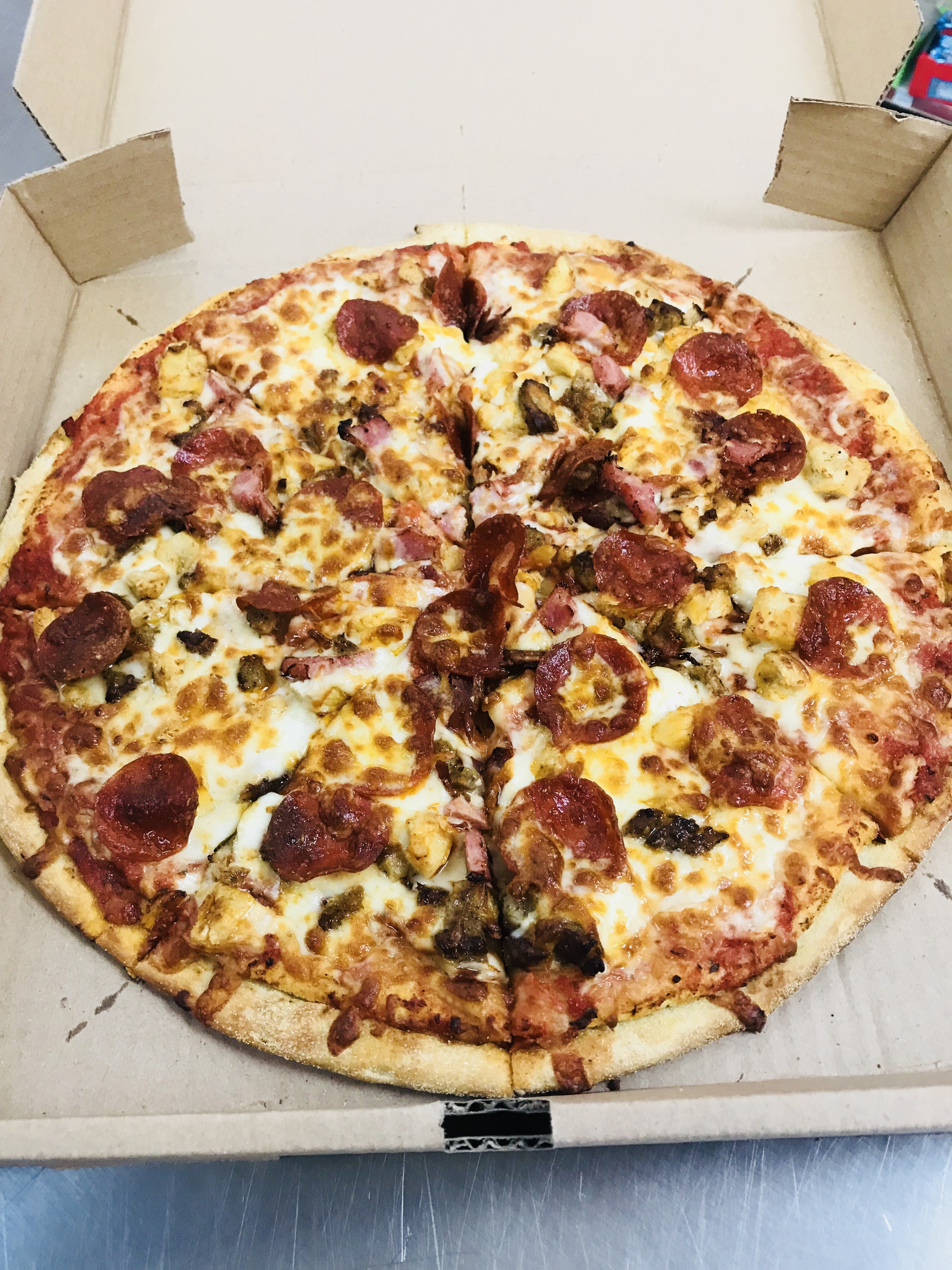 Order Meat Lover Pizza food online from A-1 Deli And Fried Chicken store, Wilmington on bringmethat.com