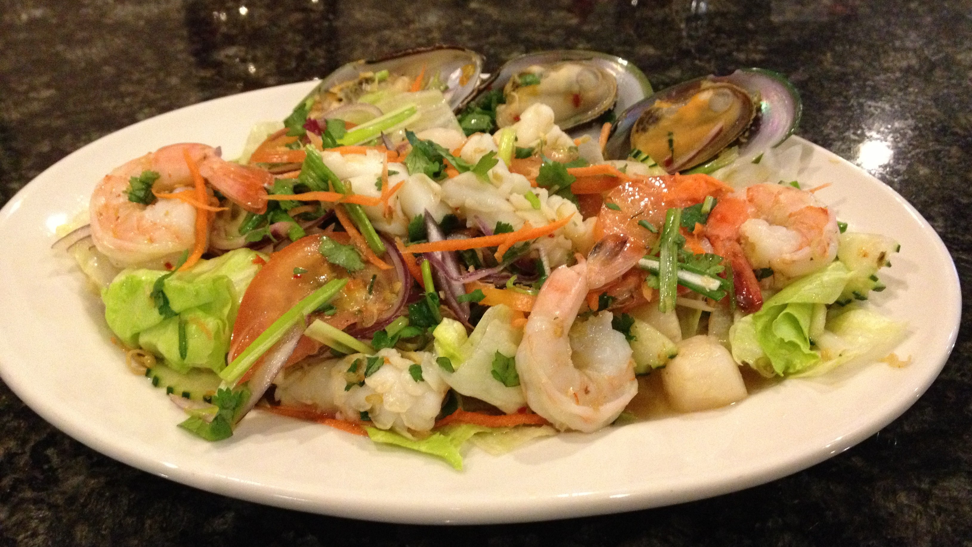 Order S3. Yum Talay Salad food online from Thai Chalurn store, San Antonio on bringmethat.com