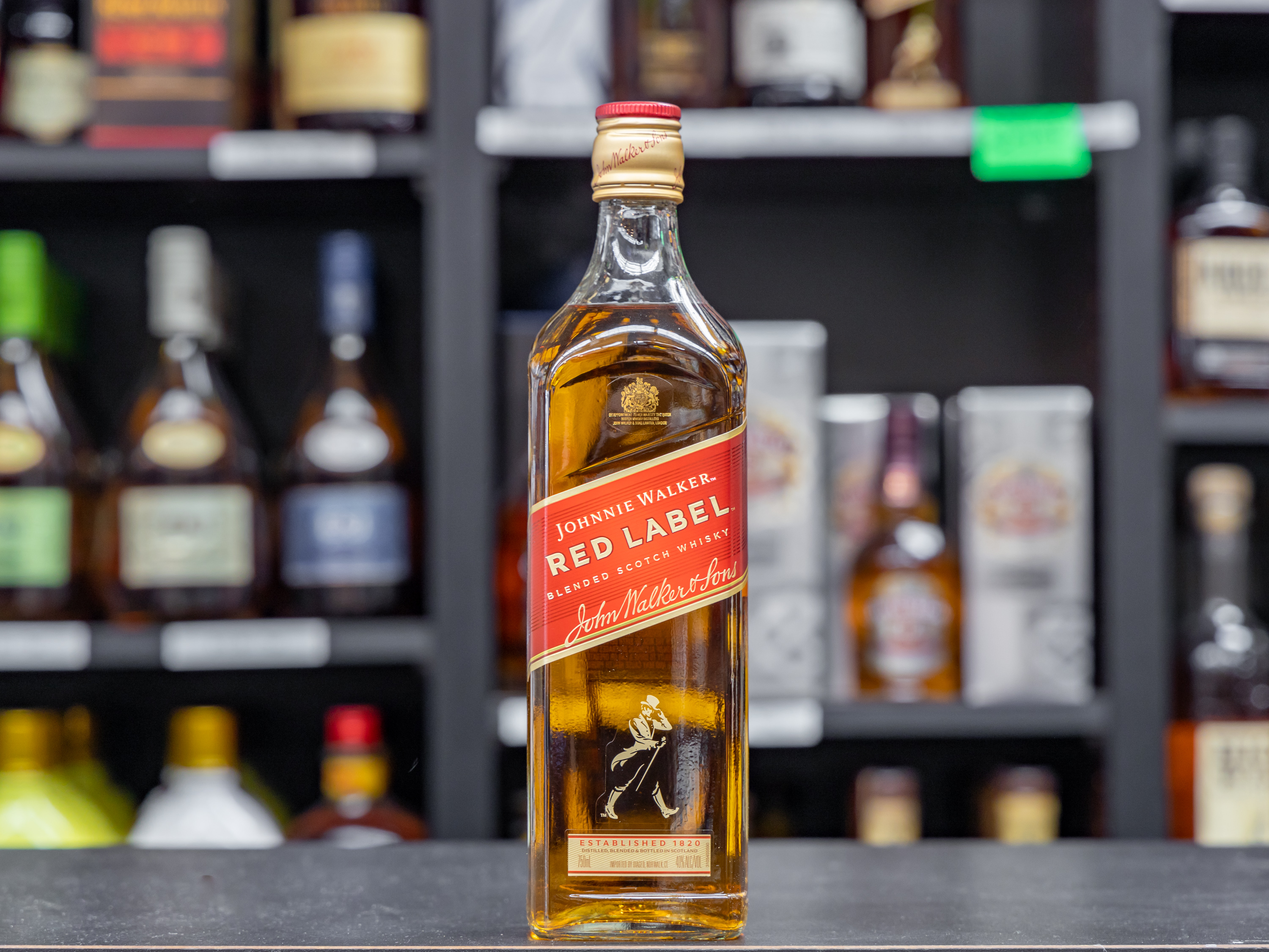Order (750 ML) Johnnie Walker Red Label Whiskey food online from Harry's Market store, San Diego on bringmethat.com