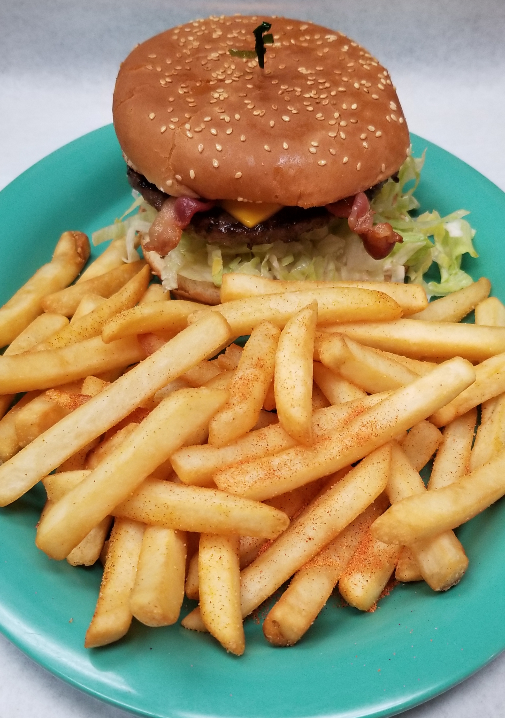 Order Bacon Burger food online from Jim Burgers store, Upland on bringmethat.com