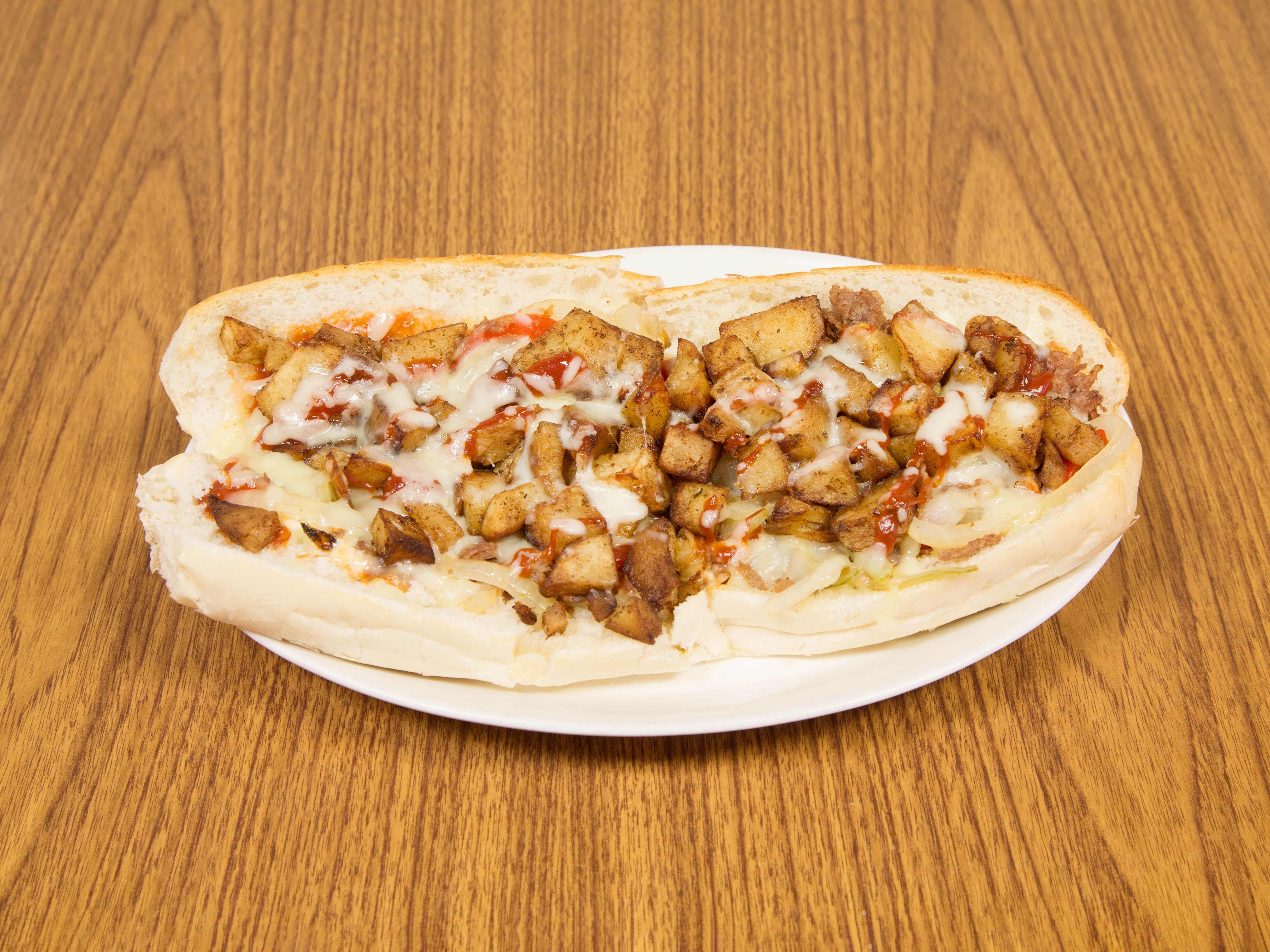 Order Chicken Cheesesteak with the Works Sandwich food online from Pizzatown store, Newark on bringmethat.com
