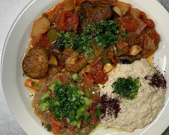 Order Eggplant Lovers Platter food online from Aroma Mediterranean Cuisine store, King of Prussia on bringmethat.com